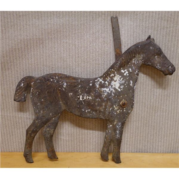 Folk Art Metal Horse Weather Vane Marked 58C 16" x 14"