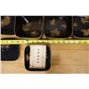 Image 10 : Qty 7 Antique Japanese Meiji Period Lacquer Box Set in Case Approx. 4" x 4" x 2"H each