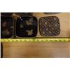 Image 11 : Qty 7 Antique Japanese Meiji Period Lacquer Box Set in Case Approx. 4" x 4" x 2"H each