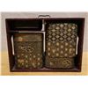 Image 1 : Qty 7 Antique Japanese Meiji Period Lacquer Box Set in Case Approx. 4" x 4" x 2"H each