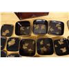 Image 5 : Qty 7 Antique Japanese Meiji Period Lacquer Box Set in Case Approx. 4" x 4" x 2"H each
