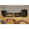 Image 5 : Qty 2 New Guinea Batak Tribal Bead Boxes w/ Lids & 4 Beaded Collars, Misc Sizes
