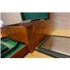 Image 10 : Burl Wood English Writing Set w/ Decanters & Pull-Out Tray Circa 19th Century 12.5" x 9" x 7"H