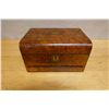 Image 2 : Burl Wood English Writing Set w/ Decanters & Pull-Out Tray Circa 19th Century 12.5" x 9" x 7"H
