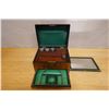 Image 3 : Burl Wood English Writing Set w/ Decanters & Pull-Out Tray Circa 19th Century 12.5" x 9" x 7"H