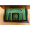 Image 6 : Burl Wood English Writing Set w/ Decanters & Pull-Out Tray Circa 19th Century 12.5" x 9" x 7"H