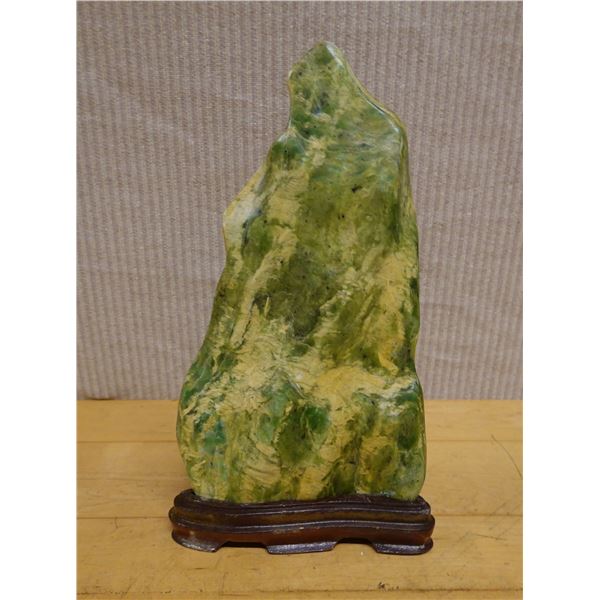 Nephrite Jade Desk Rock on Base 5" x 11"H