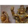 Image 2 : Qty 2 Vintage Burmese Temple Figures 6" Dia, 13"H & 4" Dia, 11"H