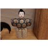 Image 4 : Qty 2 Japanese Dolls Approx. 7"-8"H  w/ Fan in Wooden Box w/ Calligraphy