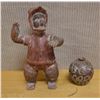 Image 1 : Pre-Columbian Pottery Warrior Figure & Ceramic Jar, Misc Sizes
