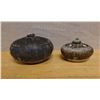 Image 1 : Qty 2 Cambodian Khmer Glazed Stoneware Jars w/ Lids Circa 12-13th Century, Misc Sizes