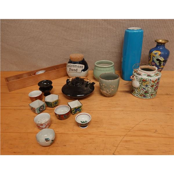 Multiple Japanese Ceramics & Decorative Items: Tea Pots, Vases, Cups, etc Misc Sizes