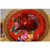Image 4 : Chinese Tea Set w/ Porcelain Tea Pot & Woven Wicker Warming Basket, Misc Sizes