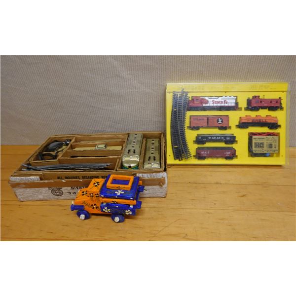 Bachmann Santa Fe HO Scale Electric Train, Baltimore & Ohio Car w/ Tracks & Floral Truck, Misc Sizes