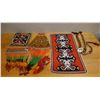 Image 1 : Multiple New Guinea Batak Tribal Woven & Beaded Handicrafts: Panel, Bags, Necklace, etc Misc Sizes