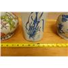 Image 12 : Qty 2 Asian Baluster Vases (1 repaired) & Chinese Pottery Heated Pillow w/ Maker's Mark, Misc Sizes