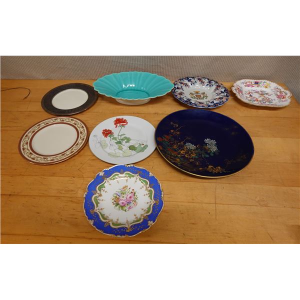 Qty 8 Collectible Plates & Bowls w/ Some Maker's Marks, Misc Sizes