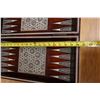 Image 10 : Middle Eastern Inlaid Chess & Backgammon Folding Board 20" x 20" (open)