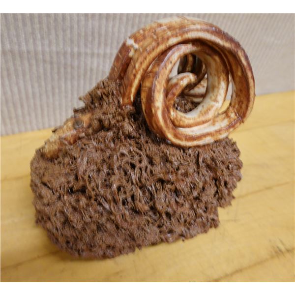 Horned Ram Head Figurine 7" x 5" x 7"H