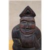 Image 2 : Carved Wooden Asian Figure 10" x 8" x 19" (cracked)