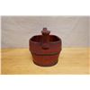 Image 5 : Chinese Wooden Dry Goods Storage Bucket w/ Handles 14" x 10" x 8"H (w/o handles)
