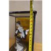 Image 10 : Japanese Geisha Figurine w/ Calligraphy in Glass Case 13" x 10.5" x 19"H