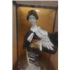 Image 3 : Japanese Geisha Figurine w/ Calligraphy in Glass Case 13" x 10.5" x 19"H