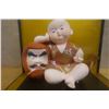 Image 3 : Japanese Boy Figurine w/ Daruma  in Glass Case 14" x 9" x 12.5"H