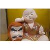 Image 4 : Japanese Boy Figurine w/ Daruma  in Glass Case 14" x 9" x 12.5"H