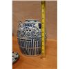 Image 11 : Chinese Blue & White Porcelain Pot w/ Spout & Lid 7.5" Dia, 8.5"H (chipped)