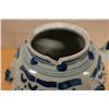 Image 4 : Chinese Blue & White Porcelain Pot w/ Spout & Lid 7.5" Dia, 8.5"H (chipped)
