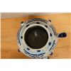 Image 5 : Chinese Blue & White Porcelain Pot w/ Spout & Lid 7.5" Dia, 8.5"H (chipped)