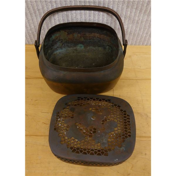 Japanese Copper Hand Warmer 6" x 4.5" x 3.5"H (w/o handle)
