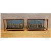 Image 1 : Qty 2 Japanese Festival Procession Bamboo Awa Dancers Dioramas 11.5" x 4" x 6.5"H