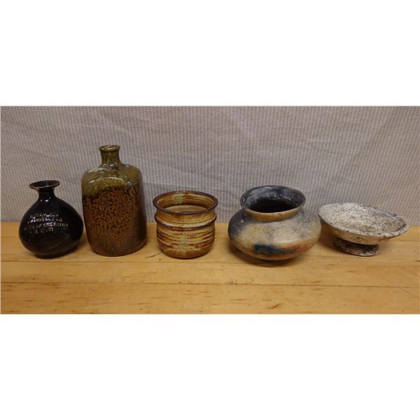 Qty 5 Ceramic Vessels, Misc Sizes