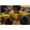 Image 10 : Qty 8 Metal Vessels: Stein, Mugs, Pan, etc Misc Sizes