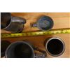 Image 11 : Qty 8 Metal Vessels: Stein, Mugs, Pan, etc Misc Sizes