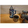 Image 2 : Qty 8 Metal Vessels: Stein, Mugs, Pan, etc Misc Sizes