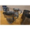Image 3 : Qty 8 Metal Vessels: Stein, Mugs, Pan, etc Misc Sizes