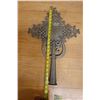 Image 12 : Ethiopian Metal Processional Cross w/ Engraved Jesus 14.5" x 22"