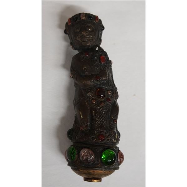 Indonesian Keris Hilt Handle w/ Semi-Precious Stones 1.75" Dia, 5.5"L