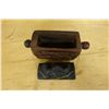 Image 3 : Indonesian Hardwood Box w/ Seated Man on Lid & Handles 6" x 2.5" x 7"H