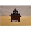 Image 5 : Indonesian Hardwood Box w/ Seated Man on Lid & Handles 6" x 2.5" x 7"H