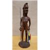 Image 1 : Carved Wooden African Warrior Figure 3.5" x 13"H