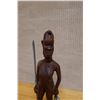 Image 2 : Carved Wooden African Warrior Figure 3.5" x 13"H