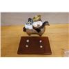Image 10 : Couple w/ Baby on Horse Ceramic Sculpture on Stand by Rodo Padilla 11" x 7" x 9.5"H