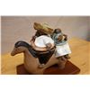 Image 2 : Couple w/ Baby on Horse Ceramic Sculpture on Stand by Rodo Padilla 11" x 7" x 9.5"H