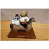 Image 6 : Couple w/ Baby on Horse Ceramic Sculpture on Stand by Rodo Padilla 11" x 7" x 9.5"H