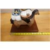 Image 7 : Couple w/ Baby on Horse Ceramic Sculpture on Stand by Rodo Padilla 11" x 7" x 9.5"H
