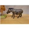 Image 10 : Qty 3 Figurines: Egyptian King Tut Bust, 3 Cat Welcome Statue & Zebra, Misc Sizes
